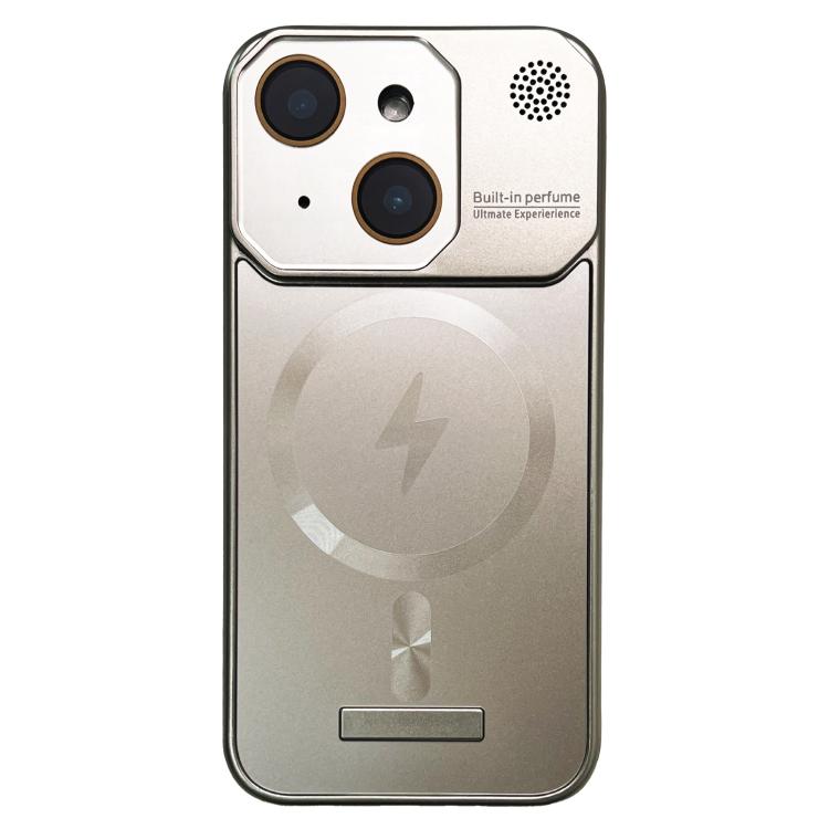 For iPhone 15 Plus Frameless Aromatherapy MagSafe Magnetic PC Phone Case(Titanium Grey) by bashfashion