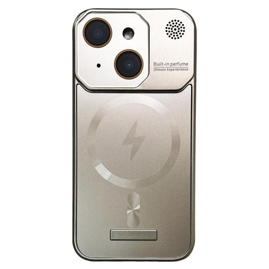 For iPhone 14 Plus Frameless Aromatherapy MagSafe Magnetic PC Phone Case(Titanium Grey) by bashfashion