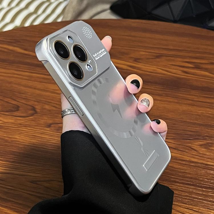 For iPhone 15 Plus Frameless Aromatherapy MagSafe Magnetic PC Phone Case(Titanium Grey) by bashfashion