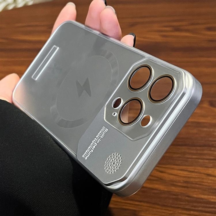 For iPhone 14 Plus Frameless Aromatherapy MagSafe Magnetic PC Phone Case(Titanium Grey) by bashfashion