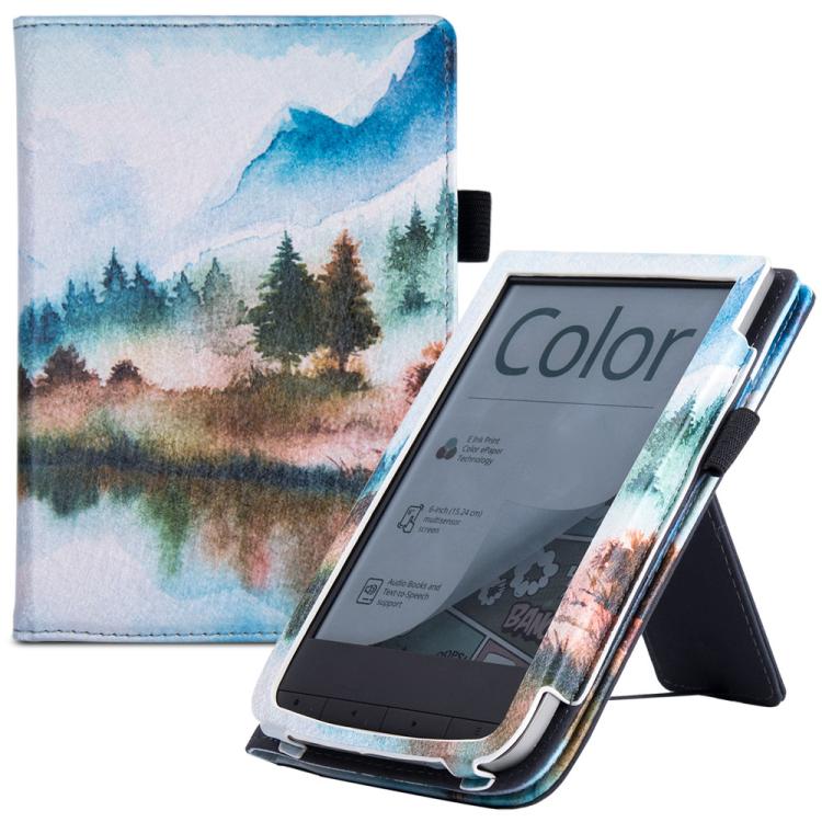 For Pocketbook PB616 Hand Rest Holder Painting Leather Smart Tablet Case(Landscape Painting) by bashfashion
