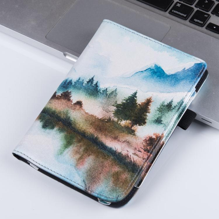 For Pocketbook PB616 Hand Rest Holder Painting Leather Smart Tablet Case(Landscape Painting) by bashfashion