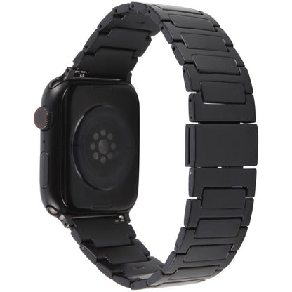 For Apple Watch 46mm / 49mm / 45mm / 44mm I-Shaped Folding Magnetic Buckle Metal Watch Band(Black) by bashfashion