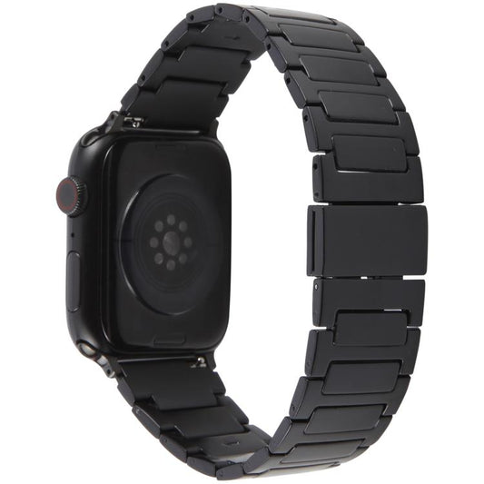 For Apple Watch 46mm / 49mm / 45mm / 44mm I-Shaped Folding Magnetic Buckle Metal Watch Band(Black) by bashfashion