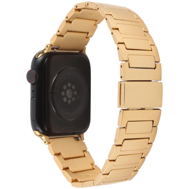 For Apple Watch 46mm / 49mm / 45mm / 44mm I-Shaped Folding Magnetic Buckle Metal Watch Band(Gold) by bashfashion