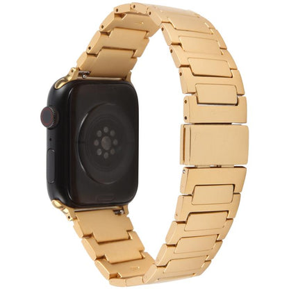 For Apple Watch 46mm / 49mm / 45mm / 44mm I-Shaped Folding Magnetic Buckle Metal Watch Band(Gold) by bashfashion