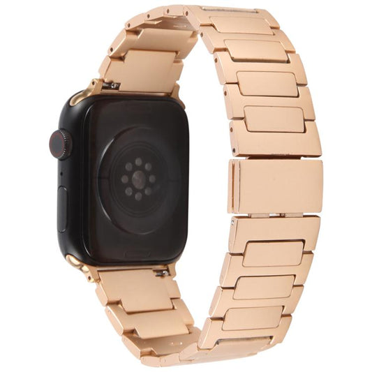 For Apple Watch 46mm / 49mm / 45mm / 44mm I-Shaped Folding Magnetic Buckle Metal Watch Band(Rose Gold) by bashfashion