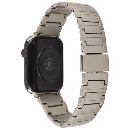 For Apple Watch 46mm / 49mm / 45mm / 44mm I-Shaped Folding Magnetic Buckle Metal Watch Band(Titanium Color) by bashfashion