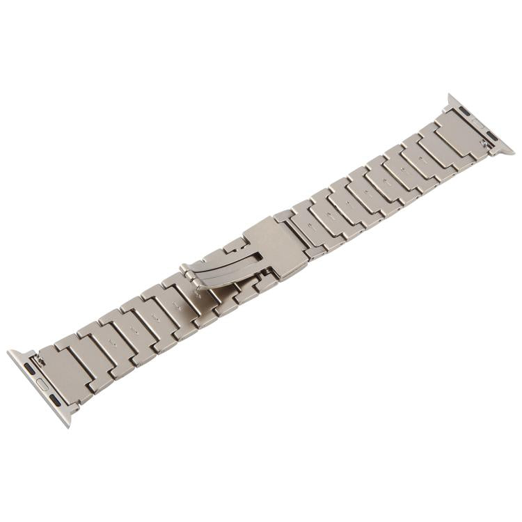 For Apple Watch 46mm / 49mm / 45mm / 44mm I-Shaped Folding Magnetic Buckle Metal Watch Band(Titanium Color) by bashfashion
