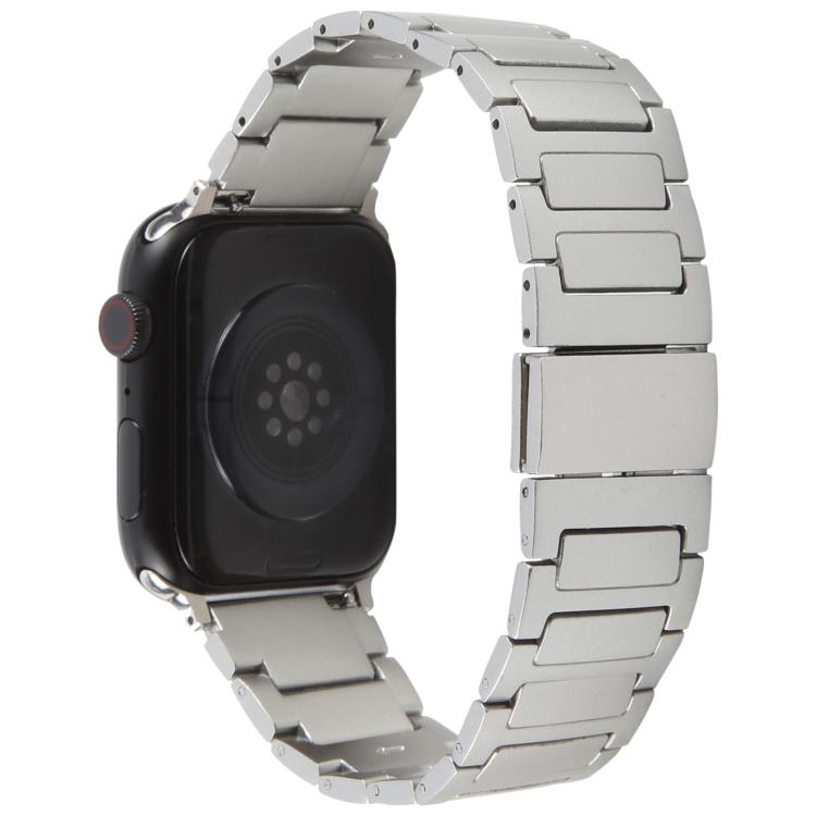 For Apple Watch 46mm / 49mm / 45mm / 44mm I-Shaped Folding Magnetic Buckle Metal Watch Band(Silver) by bashfashion