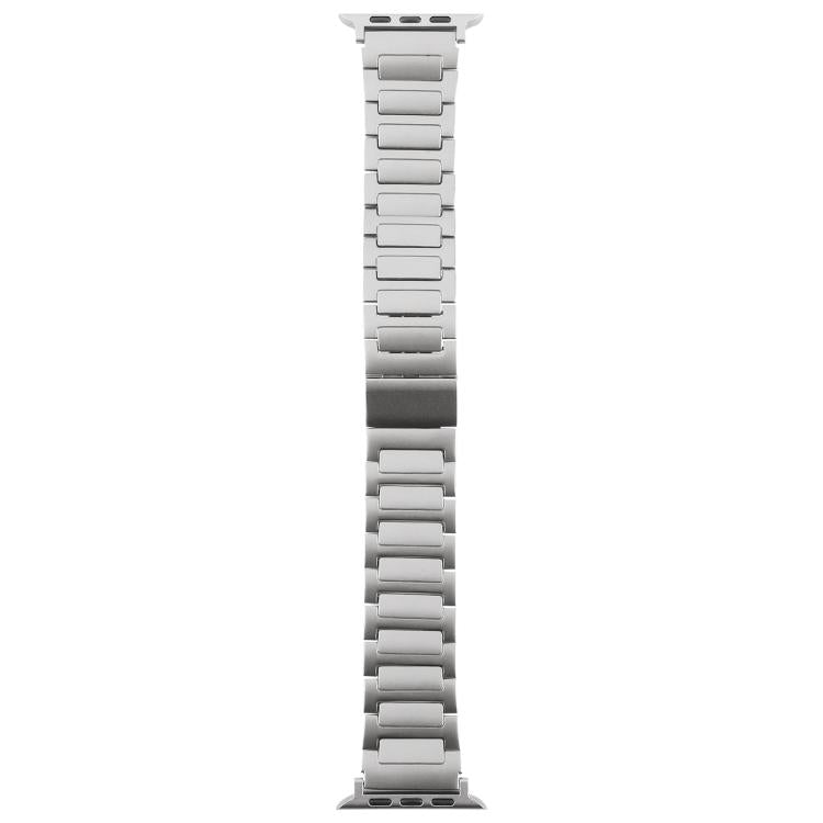 For Apple Watch 46mm / 49mm / 45mm / 44mm I-Shaped Folding Magnetic Buckle Metal Watch Band(Silver) by bashfashion