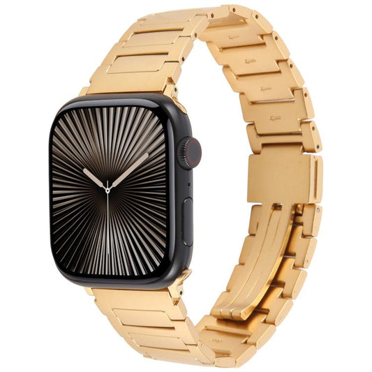 For Apple Watch 42mm / 41mm / 40mm / 38mm I-Shaped Folding Magnetic Buckle Metal Watch Band(Gold) by bashfashion