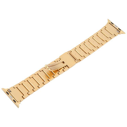 For Apple Watch 42mm / 41mm / 40mm / 38mm I-Shaped Folding Magnetic Buckle Metal Watch Band(Gold) by bashfashion