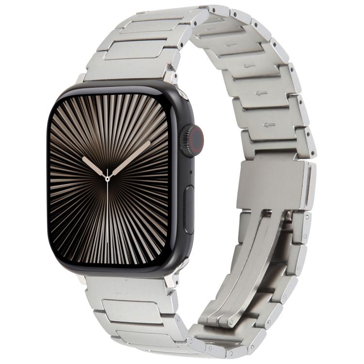 For Apple Watch 42mm / 41mm / 40mm / 38mm I-Shaped Folding Magnetic Buckle Metal Watch Band(Silver) by bashfashion