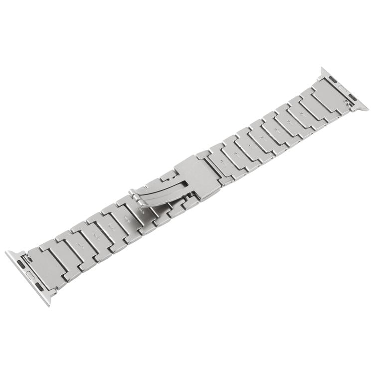 For Apple Watch 42mm / 41mm / 40mm / 38mm I-Shaped Folding Magnetic Buckle Metal Watch Band(Silver) by bashfashion