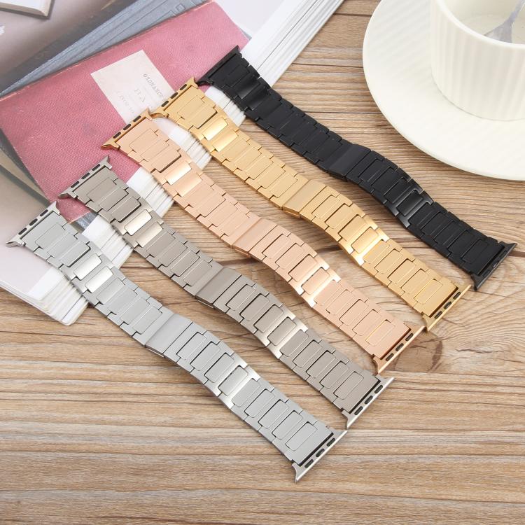 For Apple Watch 42mm / 41mm / 40mm / 38mm I-Shaped Folding Magnetic Buckle Metal Watch Band(Gold) by bashfashion