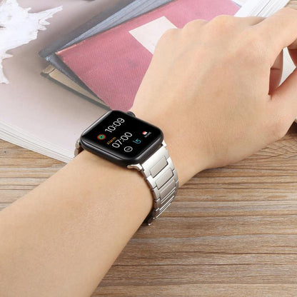 For Apple Watch 46mm / 49mm / 45mm / 44mm I-Shaped Folding Magnetic Buckle Metal Watch Band(Titanium Color) by bashfashion