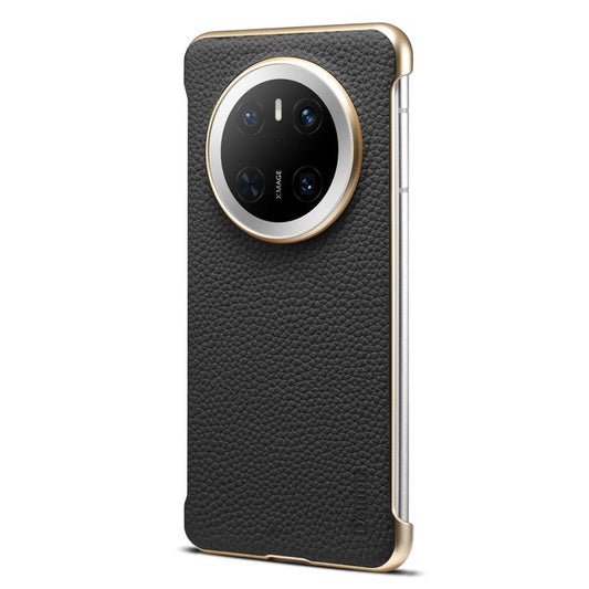 For Huawei Mate 70 Denior A20 Genuine Leather Litchi Texture MagSafe Frameless Phone Case(Black) by Denior