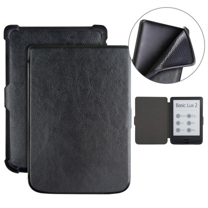 For Pocketbook B606 628 633 632 627 616 Crazy Horse Texture TPU Leather Smart Tablet Case(Black) by bashfashion