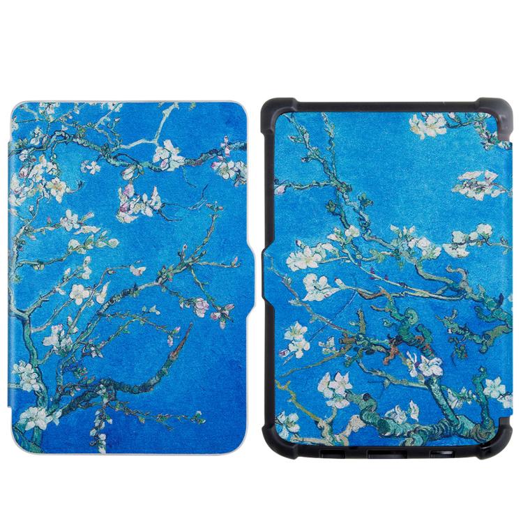 For Pocketbook B606 628 633 632 627 616 Painting TPU Leather Smart Tablet Case(Plum Blossom) by bashfashion