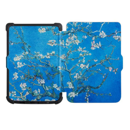 For Pocketbook B606 628 633 632 627 616 Painting TPU Leather Smart Tablet Case(Plum Blossom) by bashfashion