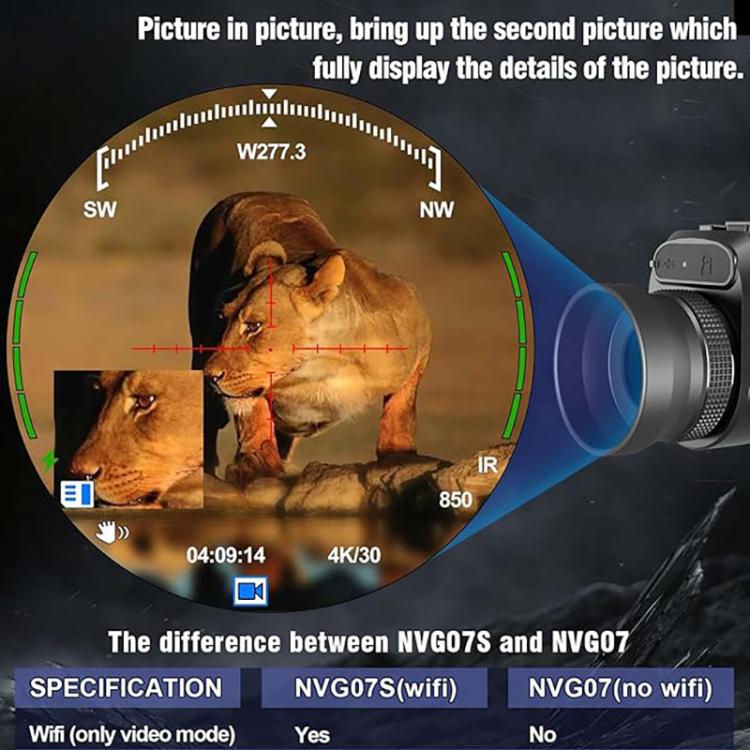 NVG07S Outdoor 4K 1.39 inch OLED Round Screen Monocular Head-mounted Infrared Night Vision Device by bashfashion