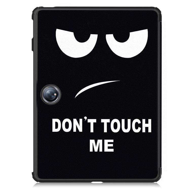 For OnePlus Pad 2 Custer Painted 3-Fold Holder Smart Leather Tablet Case(Big Eye Me) by bashfashion