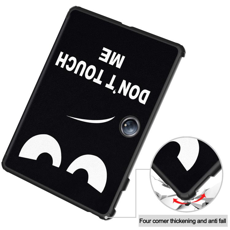 For OnePlus Pad 2 Custer Painted 3-Fold Holder Smart Leather Tablet Case(Big Eye Me) by bashfashion