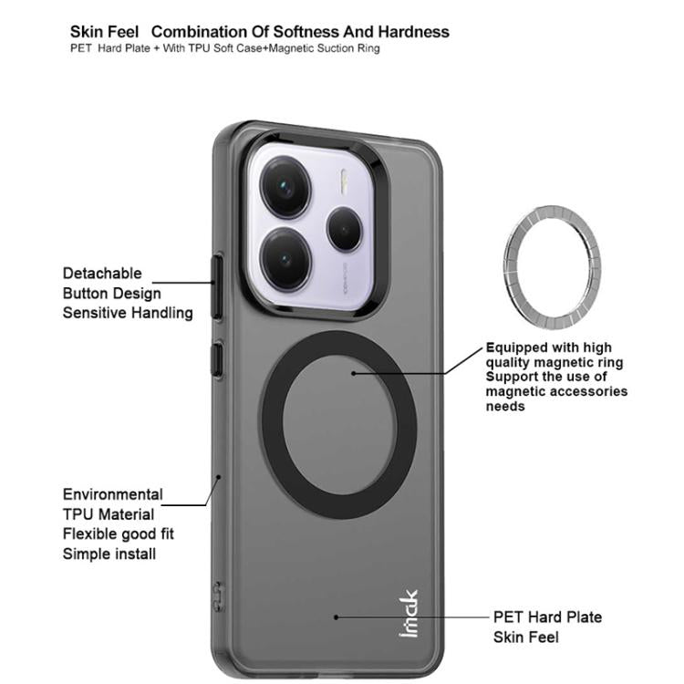 For Redmi Note 14 5G IMAK Chocolate Series TPU + PET MagSafe Phone Case(Black) by imak