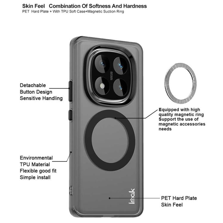 For Redmi Note 14 Pro 5G IMAK Chocolate Series TPU + PET MagSafe Phone Case(Black) by imak