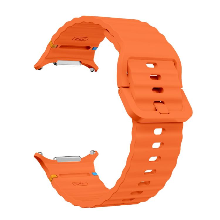 For Samsung Galaxy Watch Ultra 47mm / Ultra 2025 Kalebol Wave-stitched Silicone Strap(Orange) by Kalebol