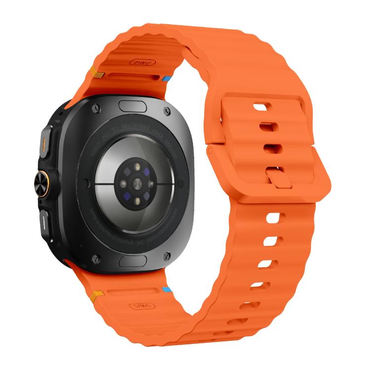 For Samsung Galaxy Watch Ultra 47mm / Ultra 2025 Kalebol Wave-stitched Silicone Strap(Orange) by Kalebol