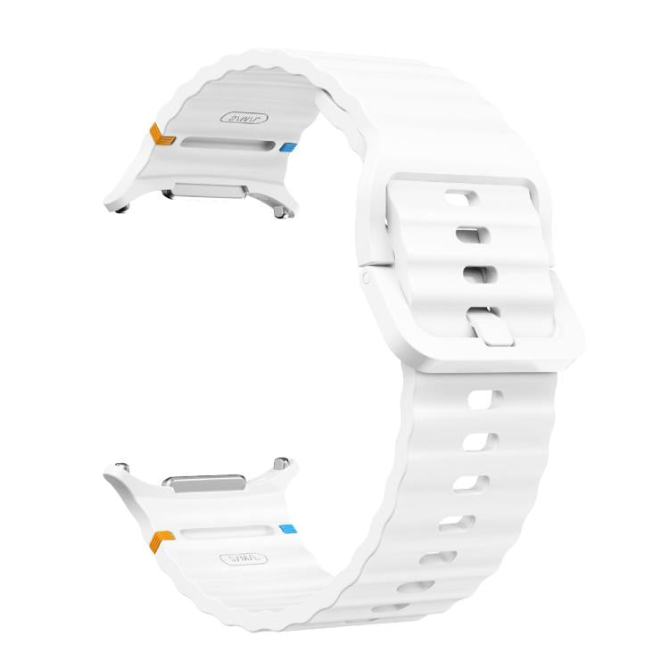 For Samsung Galaxy Watch Ultra 47mm / Ultra 2025 Kalebol Wave-stitched Silicone Strap(White) by Kalebol