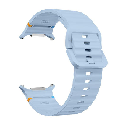 For Samsung Galaxy Watch Ultra 47mm / Ultra 2025 Kalebol Wave-stitched Silicone Strap(Light Blue) by Kalebol
