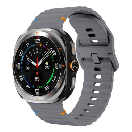 For Samsung Galaxy Watch Ultra 47mm / Ultra 2025 Kalebol Wave-stitched Silicone Strap(Space Grey) by Kalebol
