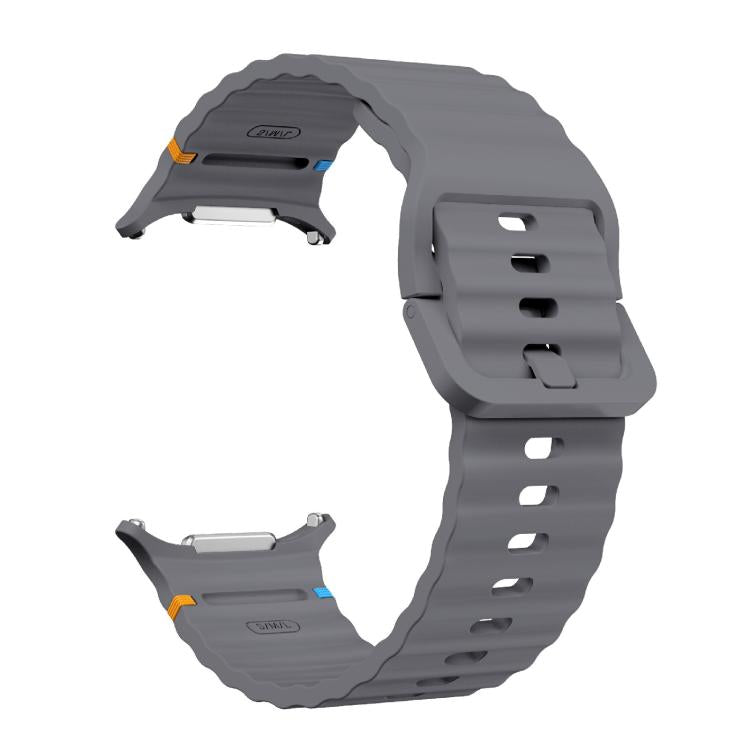 For Samsung Galaxy Watch Ultra 47mm / Ultra 2025 Kalebol Wave-stitched Silicone Strap(Space Grey) by Kalebol