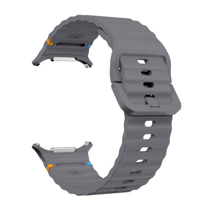 For Samsung Galaxy Watch Ultra 47mm / Ultra 2025 Kalebol Wave-stitched Silicone Strap(Space Grey) by Kalebol