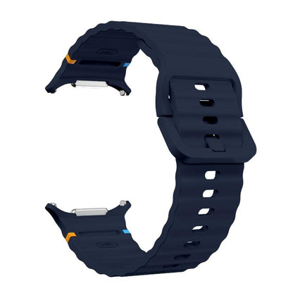 For Samsung Galaxy Watch Ultra 47mm / Ultra 2025 Kalebol Wave-stitched Silicone Strap(Midnight Blue) by Kalebol
