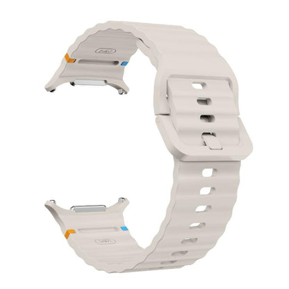 For Samsung Galaxy Watch Ultra 47mm / Ultra 2025 Kalebol Wave-stitched Silicone Strap(Starlight) by Kalebol