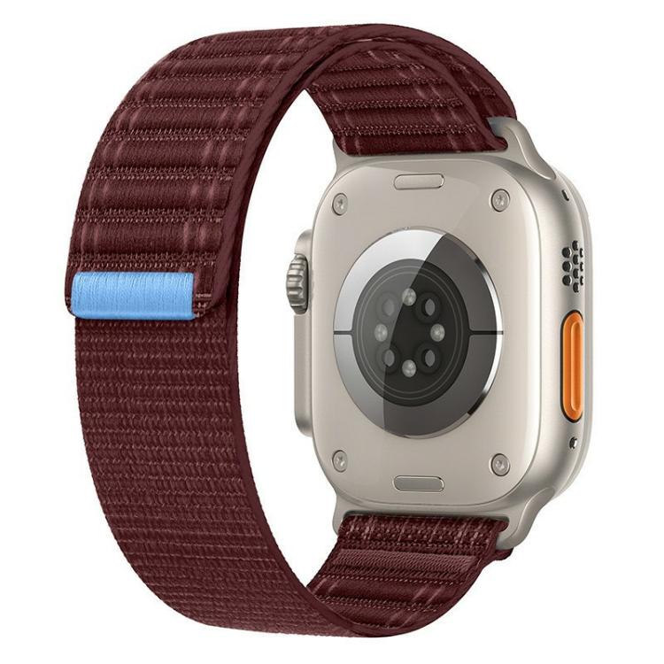 For Apple Watch 46mm / 49mm / 45mm / 44mm Kalebol Ocean Wave Nylon Strap(Wine Red) by Kalebol