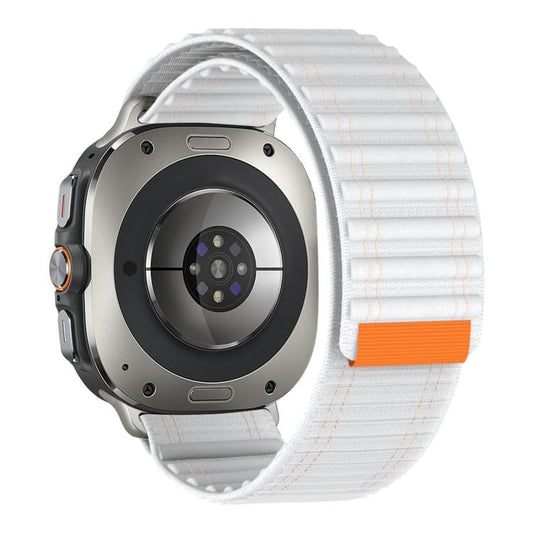 For Samsung Galaxy Watch Ultra 47mm / Ultra 2025 Kalebol Hook and Loop Fastener Nylon Strap(White) by Kalebol