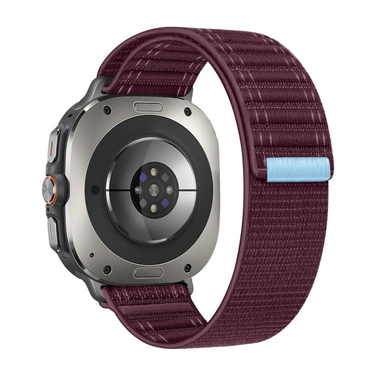 For Samsung Galaxy Watch Ultra 47mm / Ultra 2025 Kalebol Hook and Loop Fastener Nylon Strap(Wine Red) by Kalebol