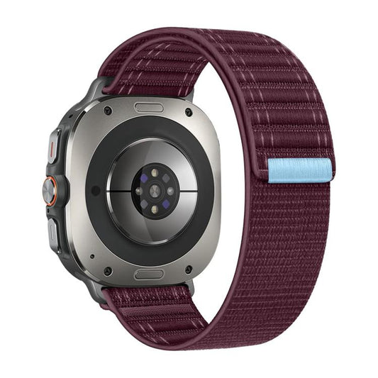 For Samsung Galaxy Watch Ultra 47mm / Ultra 2025 Kalebol Hook and Loop Fastener Nylon Strap(Wine Red) by Kalebol