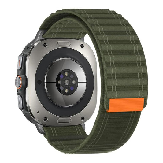For Samsung Galaxy Watch Ultra 47mm / Ultra 2025 Kalebol Hook and Loop Fastener Nylon Strap(Army Green) by Kalebol