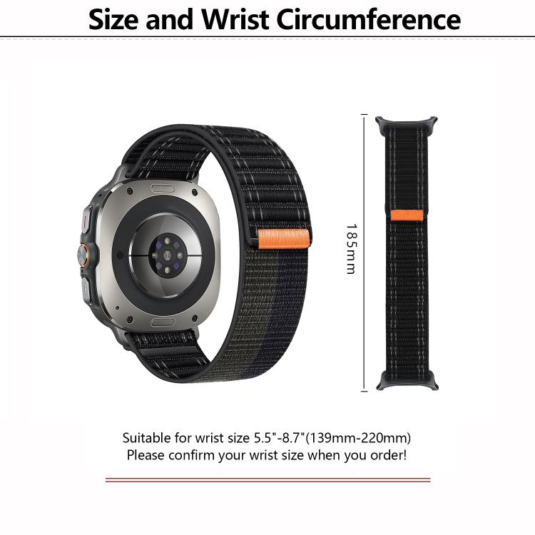 For Samsung Galaxy Watch Ultra 47mm / Ultra 2025 Kalebol Hook and Loop Fastener Nylon Strap(Black) by Kalebol