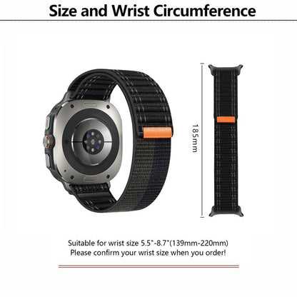 For Samsung Galaxy Watch Ultra 47mm / Ultra 2025 Kalebol Hook and Loop Fastener Nylon Strap(Black) by Kalebol