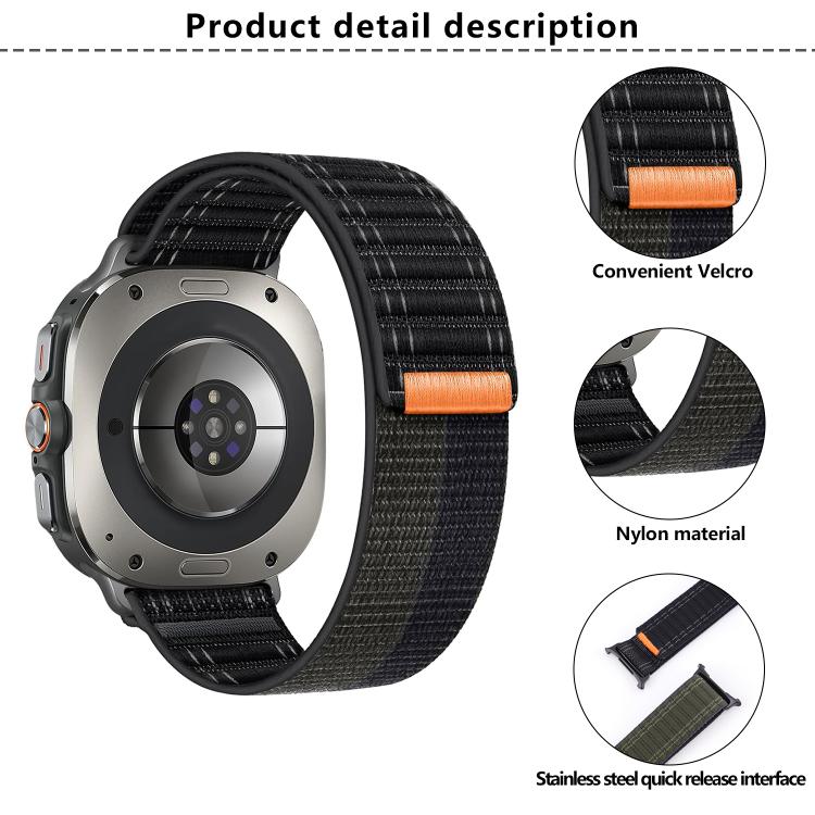 For Samsung Galaxy Watch Ultra 47mm / Ultra 2025 Kalebol Hook and Loop Fastener Nylon Strap(Grey) by Kalebol