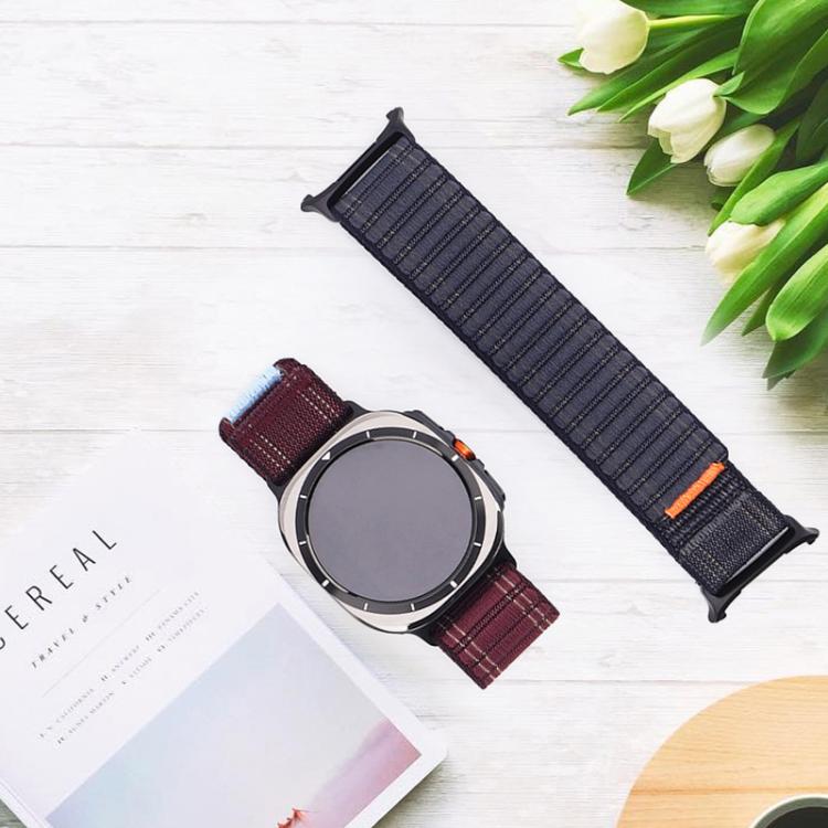 For Samsung Galaxy Watch Ultra 47mm / Ultra 2025 Kalebol Hook and Loop Fastener Nylon Strap(Wine Red) by Kalebol