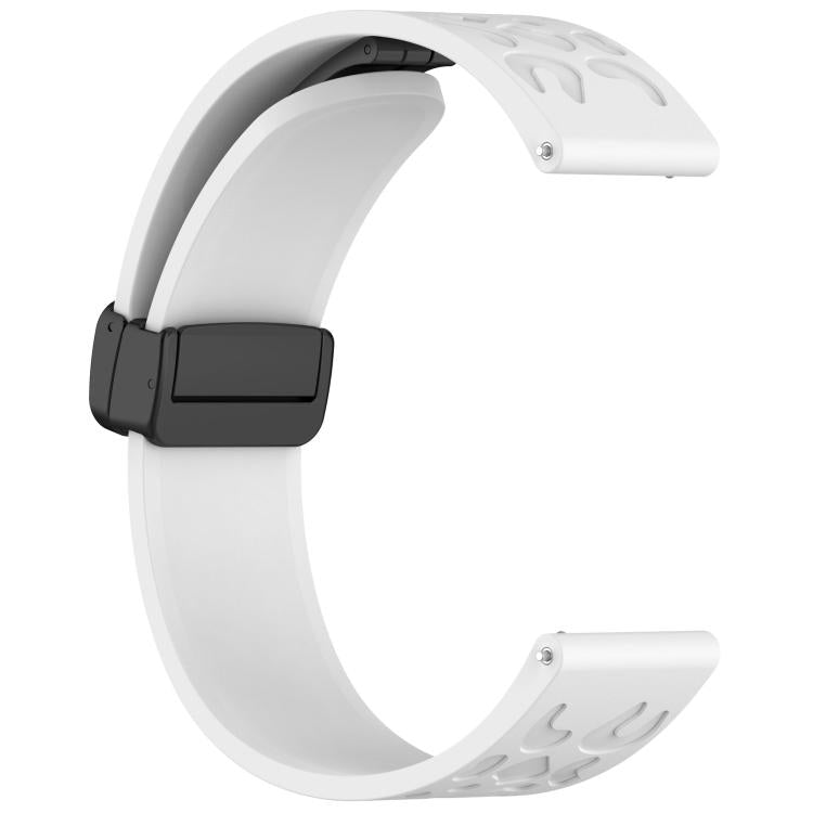 18mm Kalebol Universal Leopard Print Magnetic Folding Buckle Silicone Strap(White) by Kalebol