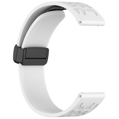 18mm Kalebol Universal Leopard Print Magnetic Folding Buckle Silicone Strap(White) by Kalebol
